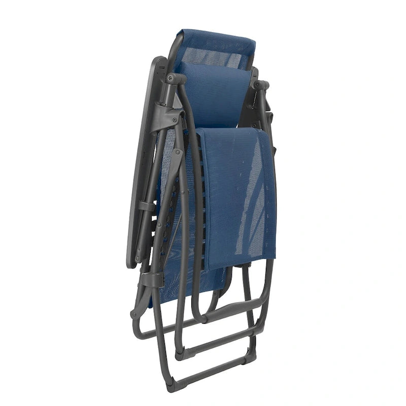 Graphite Zero Gravity Outdoor Chair with Cushion Weather-Resistant Foldable Relaxation Seat - 27.6 Inches