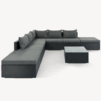 8-Piece Outdoor Wicker Sectional Sofa Set with Coffee Table, Cushions