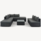 8-Piece Outdoor Wicker Sectional Sofa Set with Coffee Table, Cushions