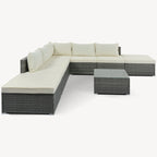 8-Piece Outdoor Wicker Sectional Sofa Set with Coffee Table, Cushions