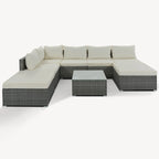 8-Piece Outdoor Wicker Sectional Sofa Set with Coffee Table, Cushions