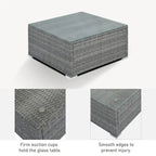 8-Piece Outdoor Wicker Sectional Sofa Set with Coffee Table, Cushions