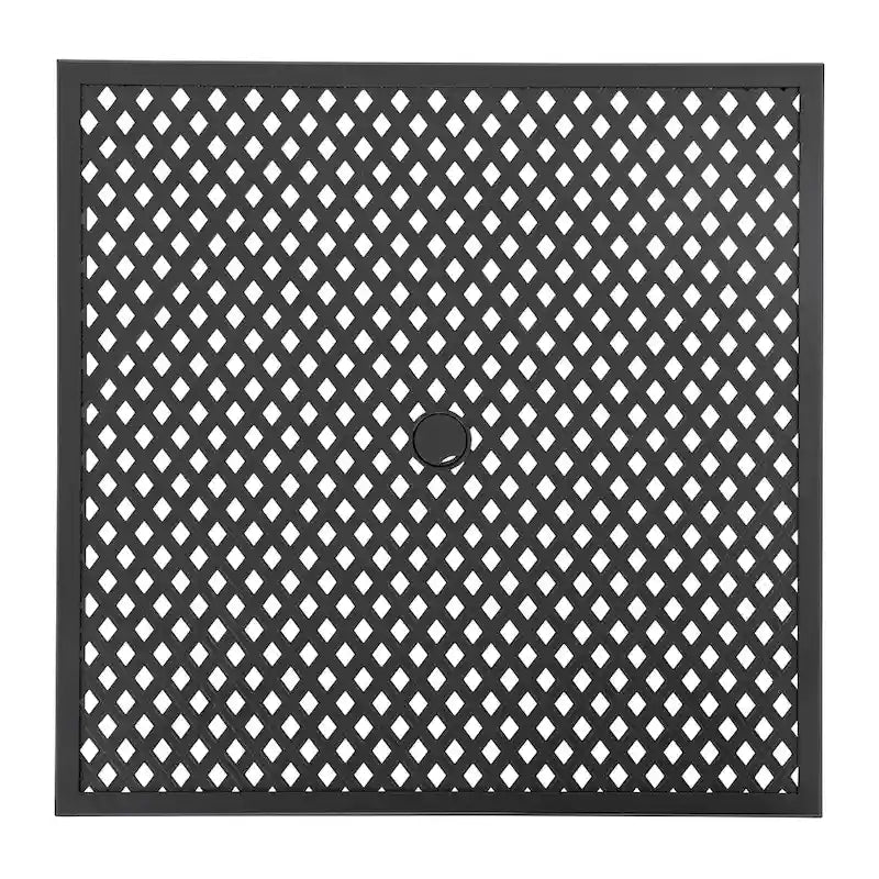 Outdoor 28 Inch Square Bar Table with Mesh Top and 1.57-Inch Umbrella Hole