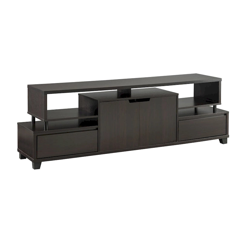 70" TV Console with Drawers & Shelves – Cappuccino, Modern Style, Fits up to 68" TV