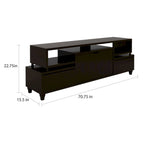 70" TV Console with Drawers & Shelves – Cappuccino, Modern Style, Fits up to 68" TV