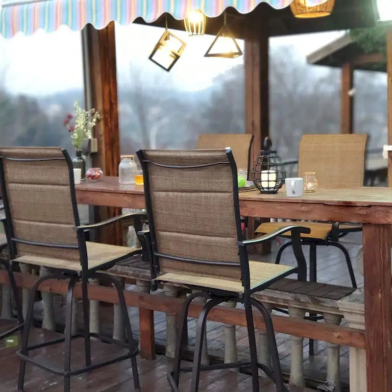 Namatota 3-piece Padded Sling Swivel Bar Stools and Table Set by Havenside Home