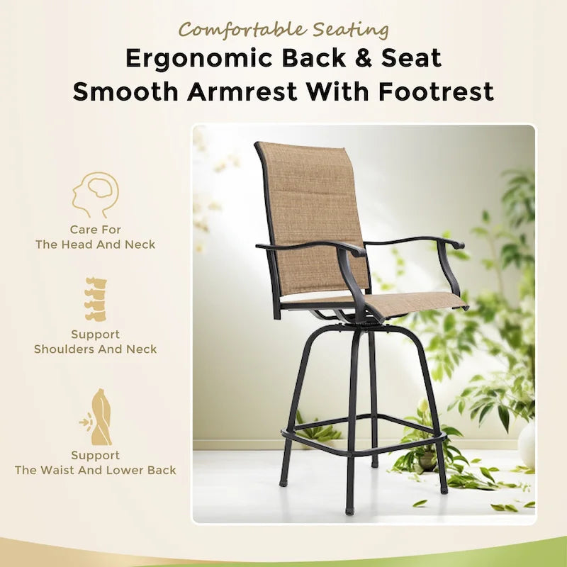 Namatota 3-piece Padded Sling Swivel Bar Stools and Table Set by Havenside Home