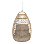 Elmcrest Wicker Outdoor Hanging Basket Chair with Cushions by Christopher Knight Home