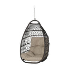 Elmcrest Wicker Outdoor Hanging Basket Chair with Cushions by Christopher Knight Home