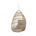 Elmcrest Wicker Outdoor Hanging Basket Chair with Cushions by Christopher Knight Home