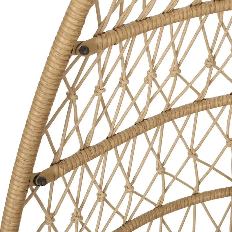 Elmcrest Wicker Outdoor Hanging Basket Chair with Cushions by Christopher Knight Home
