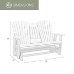 American Furniture Classics Two Seat Fan Back Glider with Drop Down Table/Cup Holder - N/A
