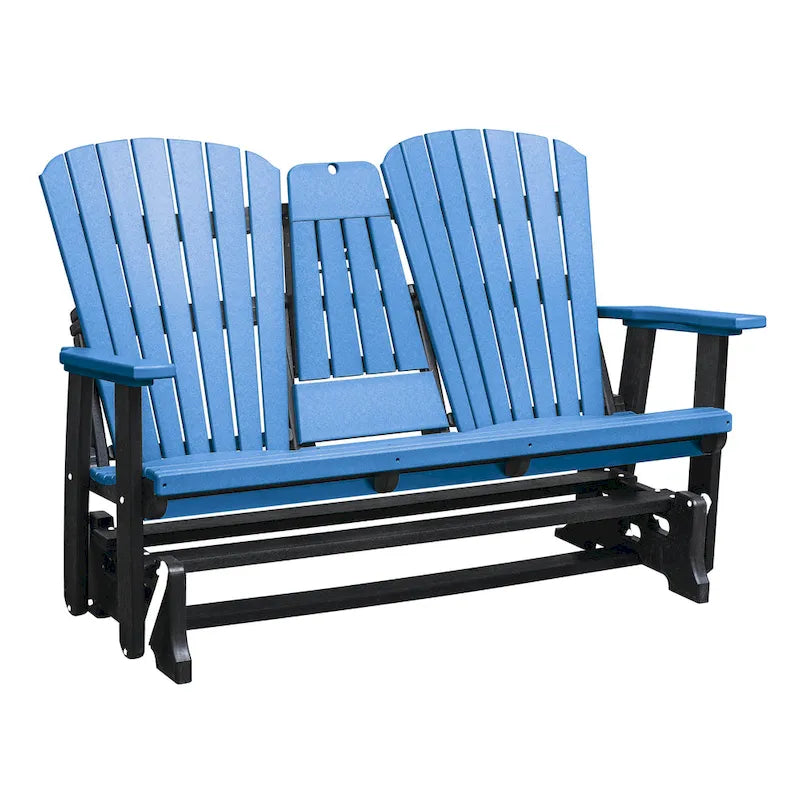 American Furniture Classics Two Seat Fan Back Glider with Drop Down Table/Cup Holder - N/A