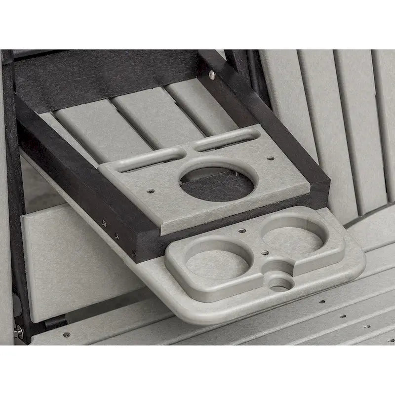American Furniture Classics Two Seat Fan Back Glider with Drop Down Table/Cup Holder - N/A