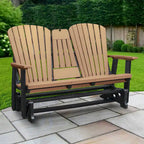 American Furniture Classics Two Seat Fan Back Glider with Drop Down Table/Cup Holder - N/A