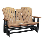 American Furniture Classics Two Seat Fan Back Glider with Drop Down Table/Cup Holder - N/A