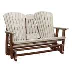 American Furniture Classics Two Seat Fan Back Glider with Drop Down Table/Cup Holder - N/A