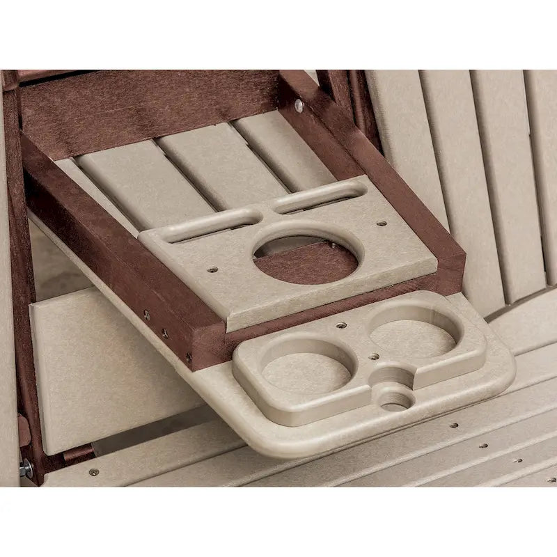 American Furniture Classics Two Seat Fan Back Glider with Drop Down Table/Cup Holder - N/A