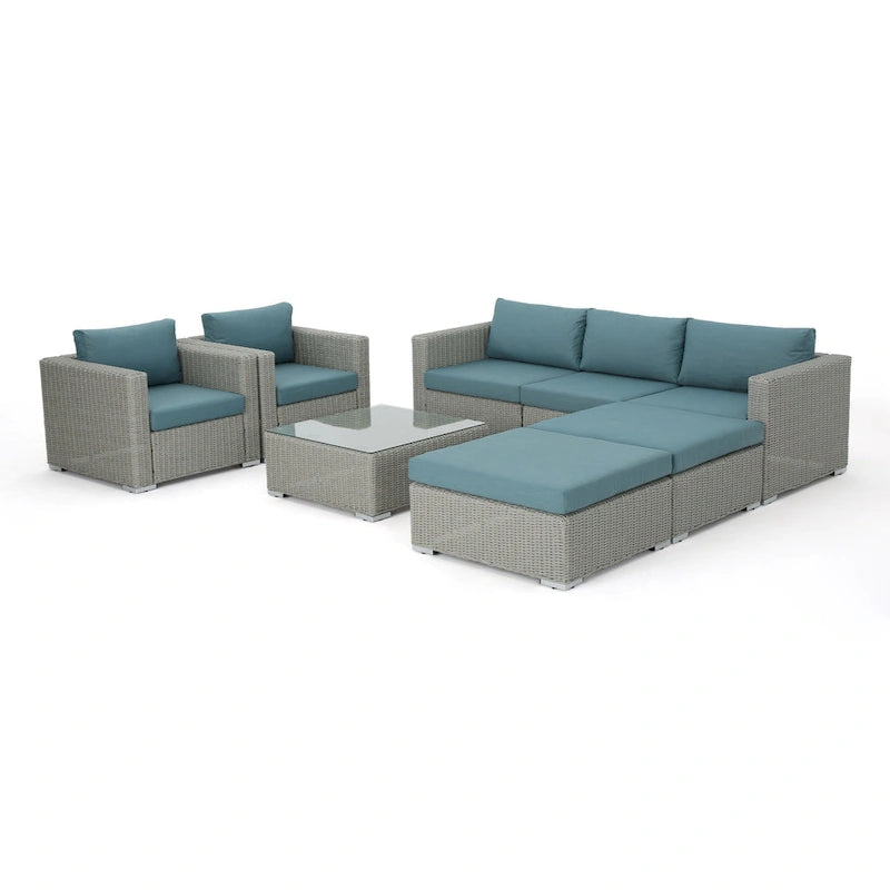 Santa Rosa Outdoor 8-piece Wicker Sectional Sofa Set with Cushions by Christopher Knight Home