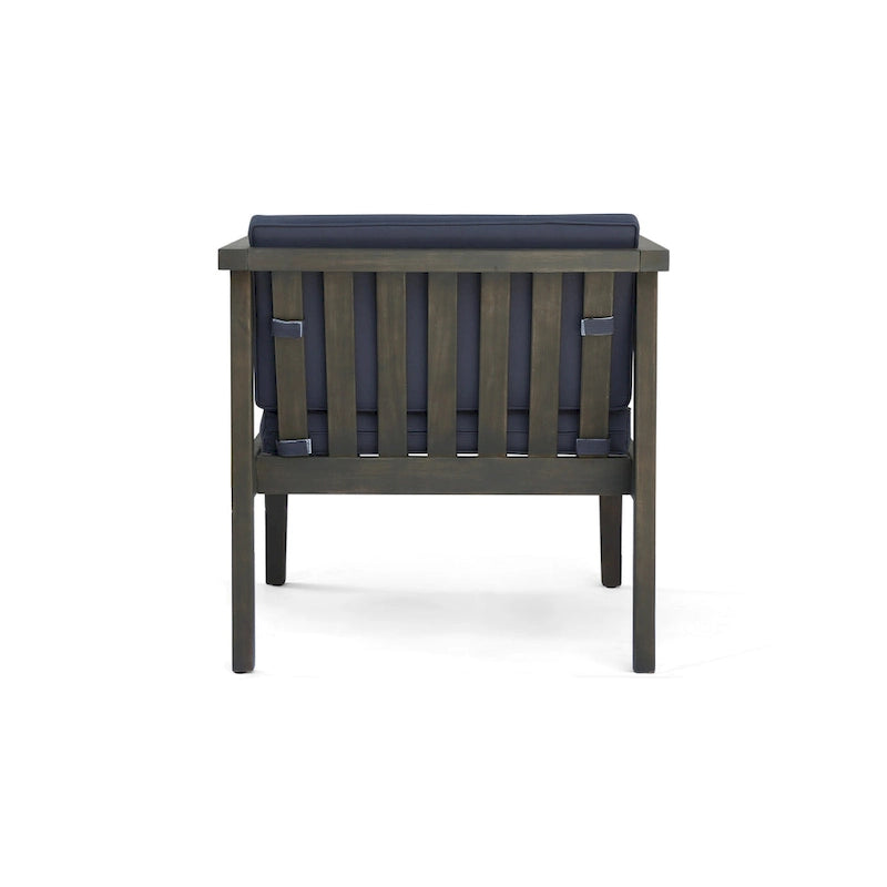 Newbury Outdoor Acacia Wood Club Chairs with Water-Resistant Cushions (Set of 4) by Christopher Knight Home