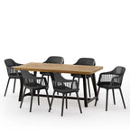 Dahlia Outdoor Wood and Resin Outdoor 7 Piece Dining Set by Christopher Knight Home