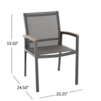 Luton Outdoor Aluminum 7 Piece Dining Set with Glass Table Top by Christopher Knight Home