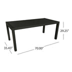 Luton Outdoor Aluminum 7 Piece Dining Set with Glass Table Top by Christopher Knight Home