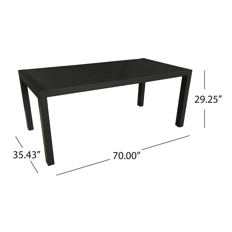 Luton Outdoor Aluminum 7 Piece Dining Set with Glass Table Top by Christopher Knight Home
