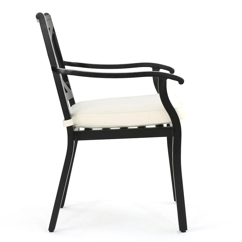 Esfera Outdoor 8 Seater Acacia Wood and Cast Aluminum Dining Set with Cushions by Christopher Knight Home