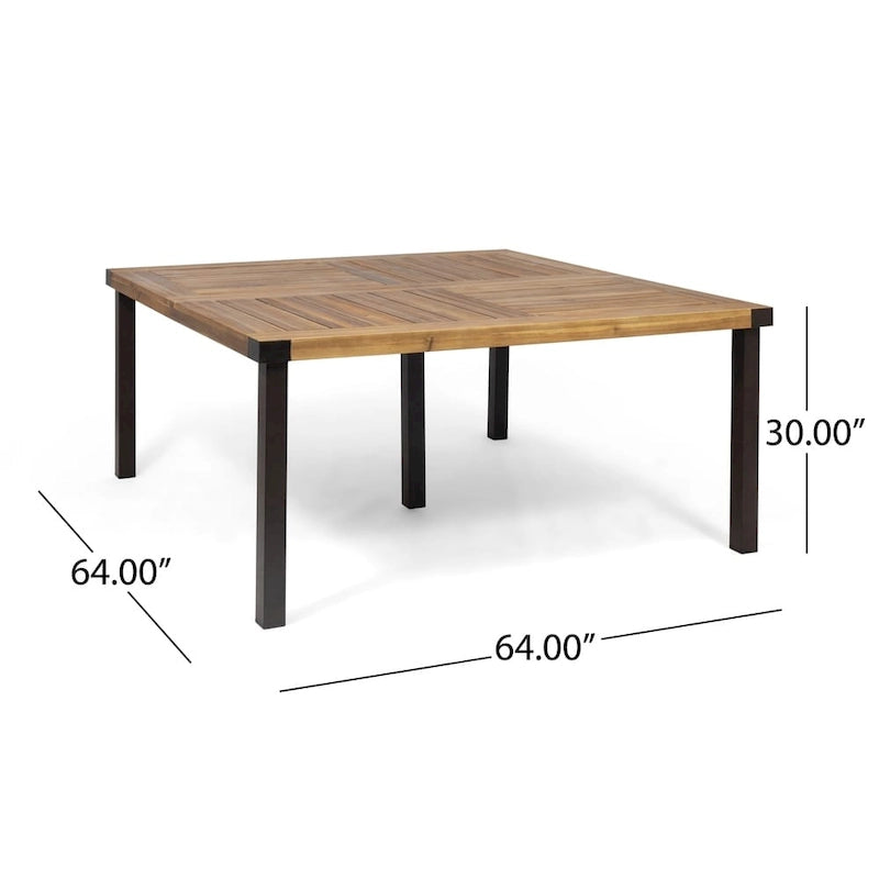 Esfera Outdoor 8 Seater Acacia Wood and Cast Aluminum Dining Set with Cushions by Christopher Knight Home