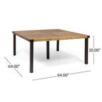 Esfera Outdoor 8 Seater Acacia Wood and Cast Aluminum Dining Set with Cushions by Christopher Knight Home