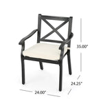 Esfera Outdoor 8 Seater Acacia Wood and Cast Aluminum Dining Set with Cushions by Christopher Knight Home