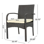 Elmar Outdoor 7 Piece Wood and Wicker Expandable Dining Set by Christopher Knight Home