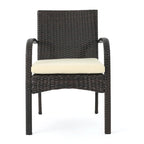 Elmar Outdoor 7 Piece Wood and Wicker Expandable Dining Set by Christopher Knight Home