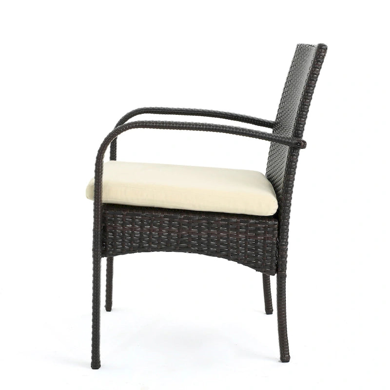 Elmar Outdoor 7 Piece Wood and Wicker Expandable Dining Set by Christopher Knight Home