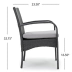 Elmar Outdoor 7 Piece Wood and Wicker Expandable Dining Set by Christopher Knight Home
