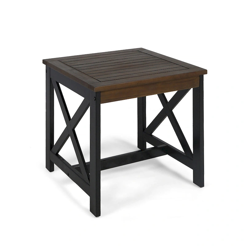 Christopher Knight Home Cassara Outdoor Farmhouse Cottage Square Acacia Wood End Table