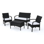 Cordoba Outdoor Wicker 4-piece Conversation Set with Cushions by Christopher Knight Home