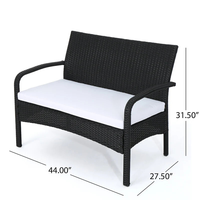Cordoba Outdoor Wicker 4-piece Conversation Set with Cushions by Christopher Knight Home