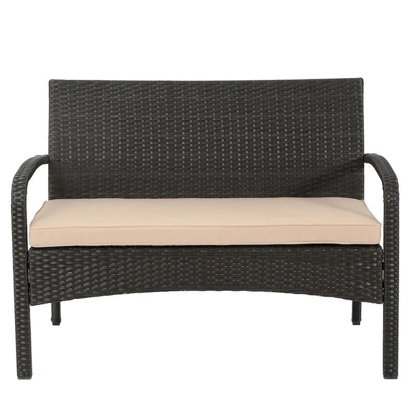 Cordoba Outdoor Wicker 4-piece Conversation Set with Cushions by Christopher Knight Home