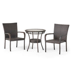 Littleton Outdoor Multi-brown 3-piece Wicker Bistro Set by Christopher Knight Home