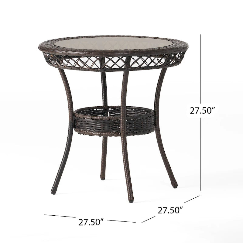 Littleton Outdoor Multi-brown 3-piece Wicker Bistro Set by Christopher Knight Home