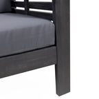 Louver Acacia Wood Outdoor Club Chairs with Cushions by Christopher Knight Home