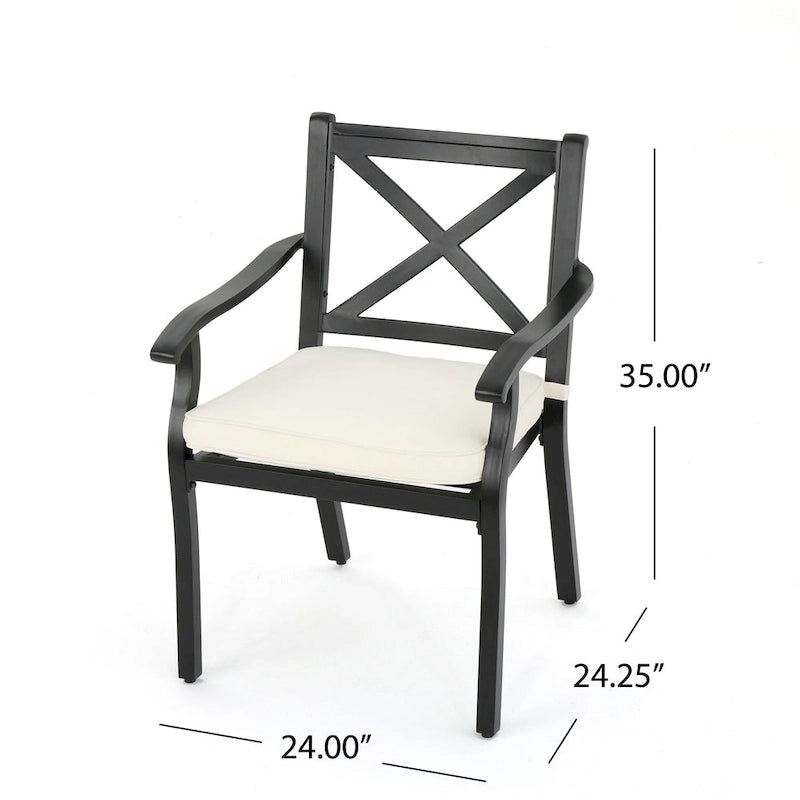 Navan Outdoor 6 Seater Aluminum Dining Set by Christopher Knight Home
