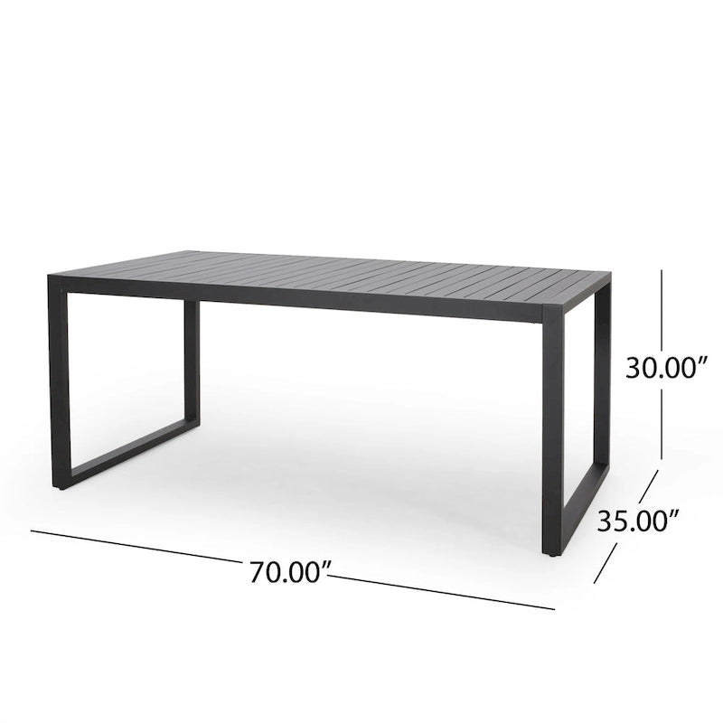 Navan Outdoor 6 Seater Aluminum Dining Set by Christopher Knight Home