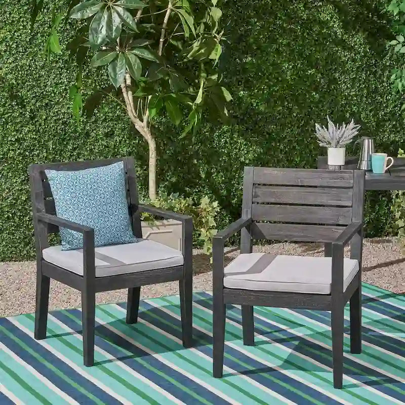 Nestor Outdoor Acacia Wood Dining Chairs by Christopher Knight Home