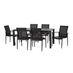 Naop Outdoor Mesh and Aluminum 7 Piece Dining Set by Christopher Knight Home