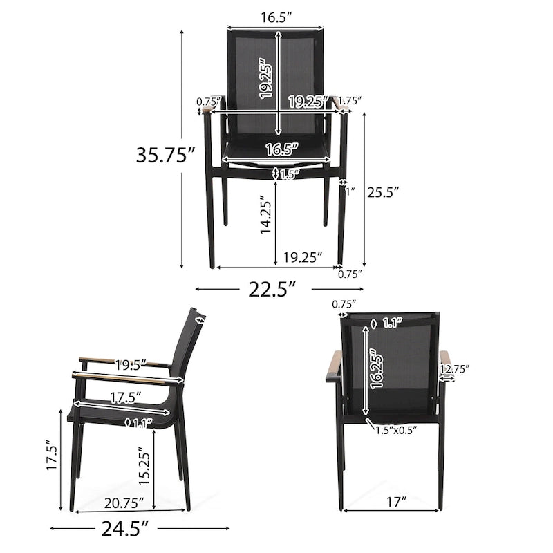 Naop Outdoor Mesh and Aluminum 7 Piece Dining Set by Christopher Knight Home
