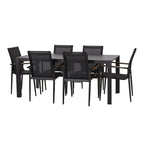 Naop Outdoor Mesh and Aluminum 7 Piece Dining Set by Christopher Knight Home