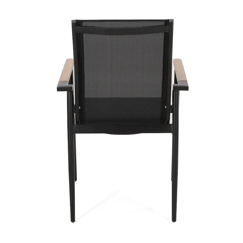 Naop Outdoor Mesh and Aluminum 7 Piece Dining Set by Christopher Knight Home